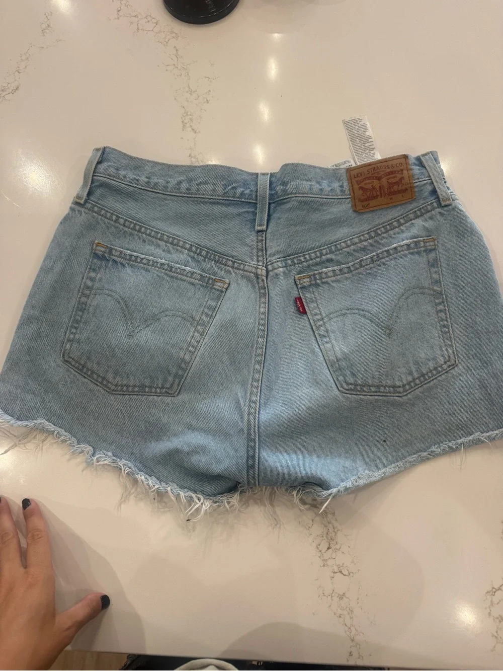 Light Wash Distressed Denim Jean Shorts